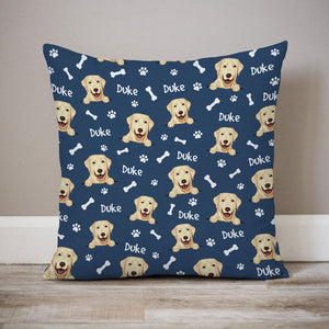 Dog Background Pattern, Personalized Pillow, Custom Gifts For Dog Lovers