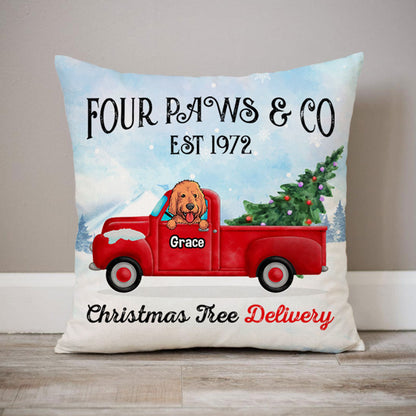 Four Paws, Personalized Pillows, Custom Gift for Dog Lovers