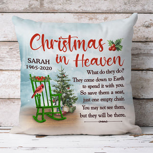 Christmas In Heaven, Memorial Gift, Personalized Pillow