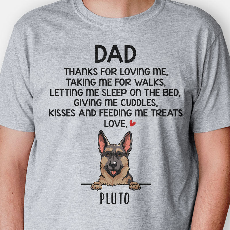 Thanks For Loving Me, Funny Dogs Personalized Shirt, Father's Day gift, Custom Gifts for Dog Lovers