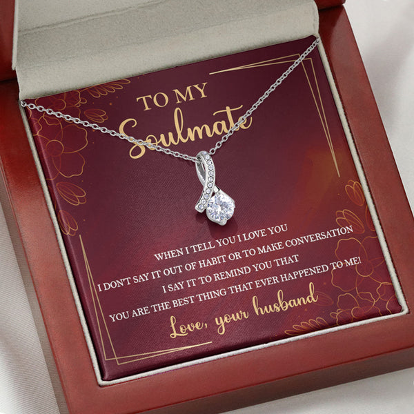 When I Say I Love You More, Personalized Luxury Necklace, Message Card Jewelry, Gifts for Her, Alluring Beauty Jewelry / Standard Box