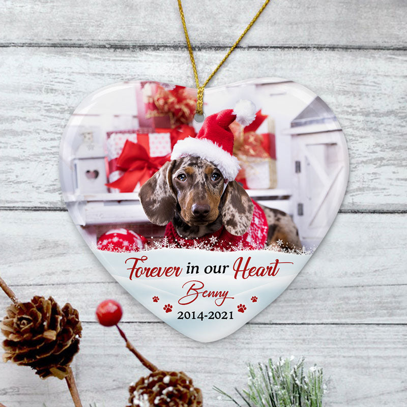 Forever In Our Hearts Memorial Wood Heart Ornament