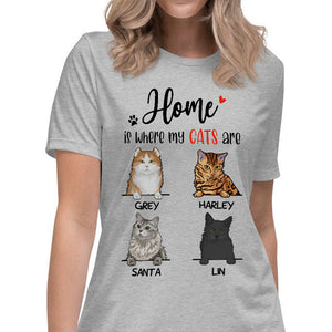 Home Is Where My Cats Are, Custom Shirt, Personalized Gifts for Cat Lovers