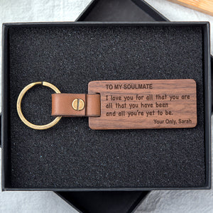 Personalized Engraved Wood Keychain, Valentine Gifts For Him