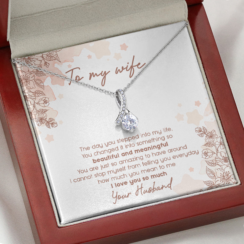 The Day You Stepped Into My Life, Personalized Luxury Necklace, Message Card Jewelry, Gift For Her