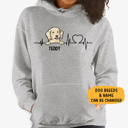 Dog Heartbeat, Personalized Custom Hoodie, Sweater, T shirts for Dog Lovers