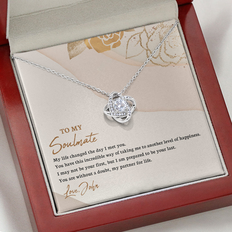 My Life Changed The Day I Met You, Personalized Luxury Necklace, Message Card Jewelry Gift For Her