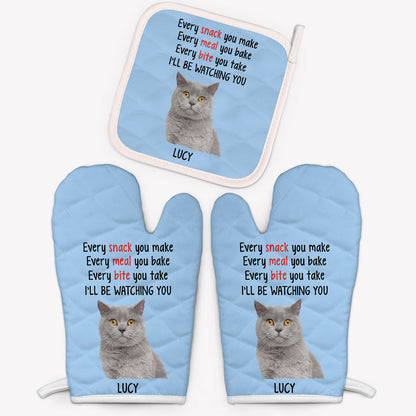 Every Snack You Make, Personalized Oven Mitts, Gifts For Pet Lovers, Custom Photo