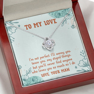 I'm Not Perfect But I Love You, Personalized Message Card Jewelry, Valentine's Day Gift For Her