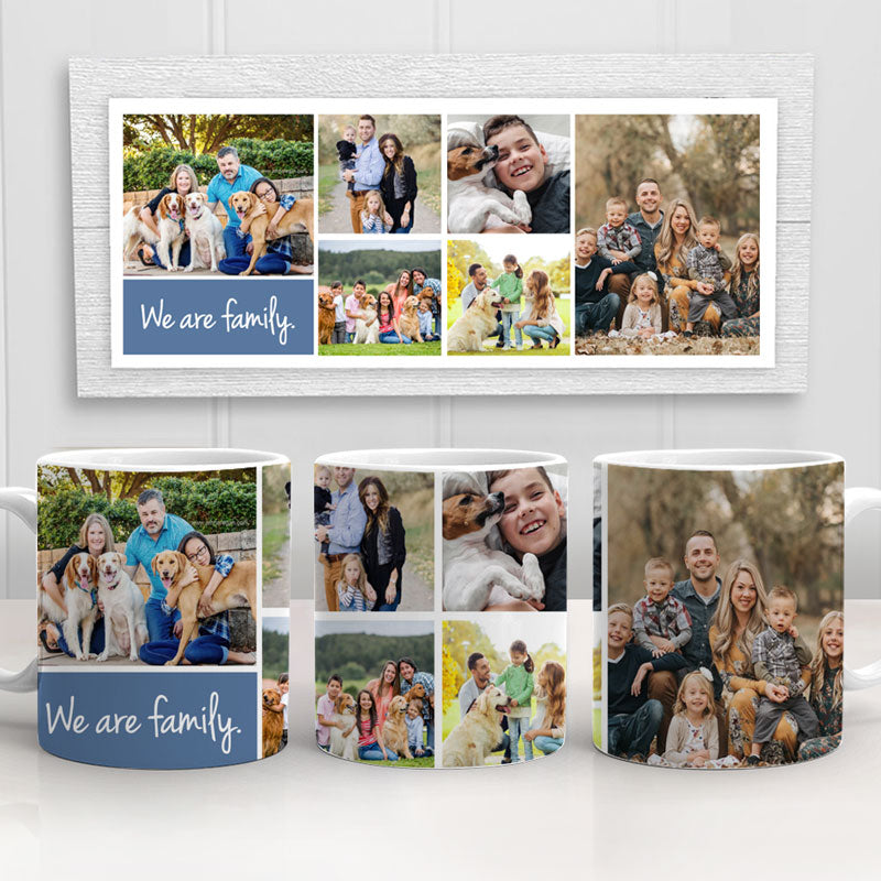 Family Photo Collage Mug, Personalized Ceramic Mug, Gift For Family, Custom Photo Coffee Mug