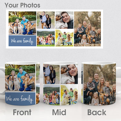 Family Photo Collage Mug, Personalized Ceramic Mug, Gift For Family, Custom Photo Coffee Mug