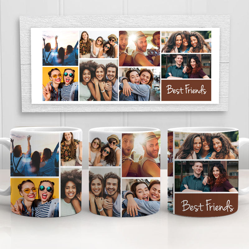 Family Photo Collage Mug, Personalized Ceramic Mug, Gift For Family, Custom Photo Coffee Mug
