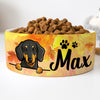 Personalized Custom Dog Bowls, Autumn Leaves, Gift for Dog Lovers