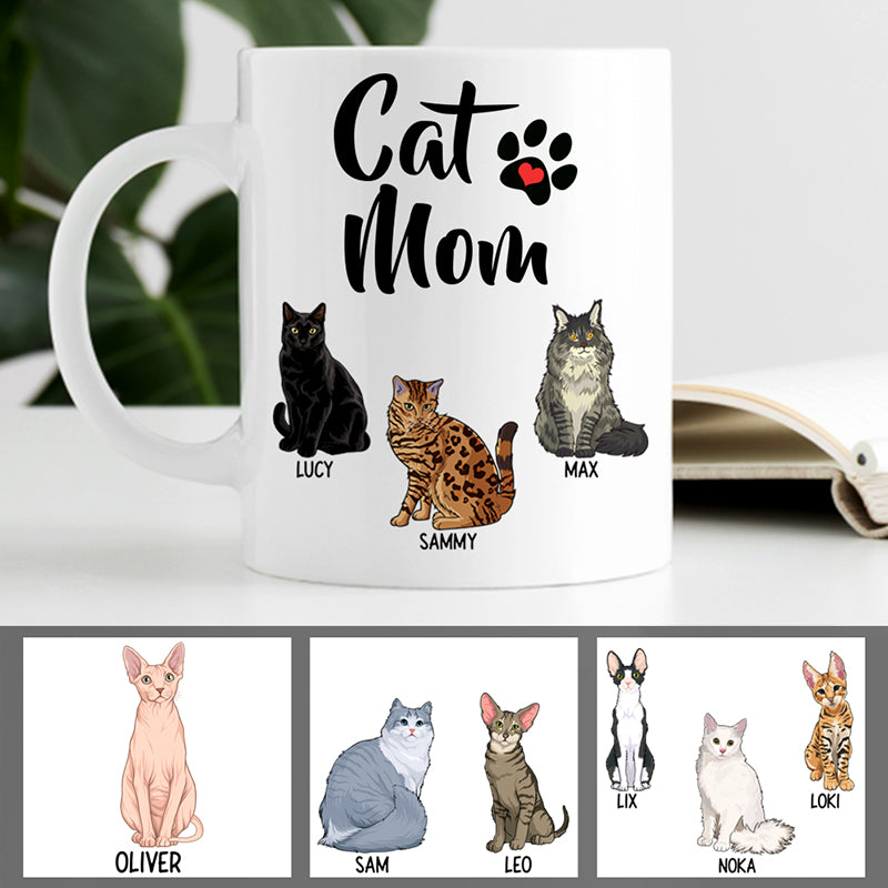 Handmade Cat design Coffee mug