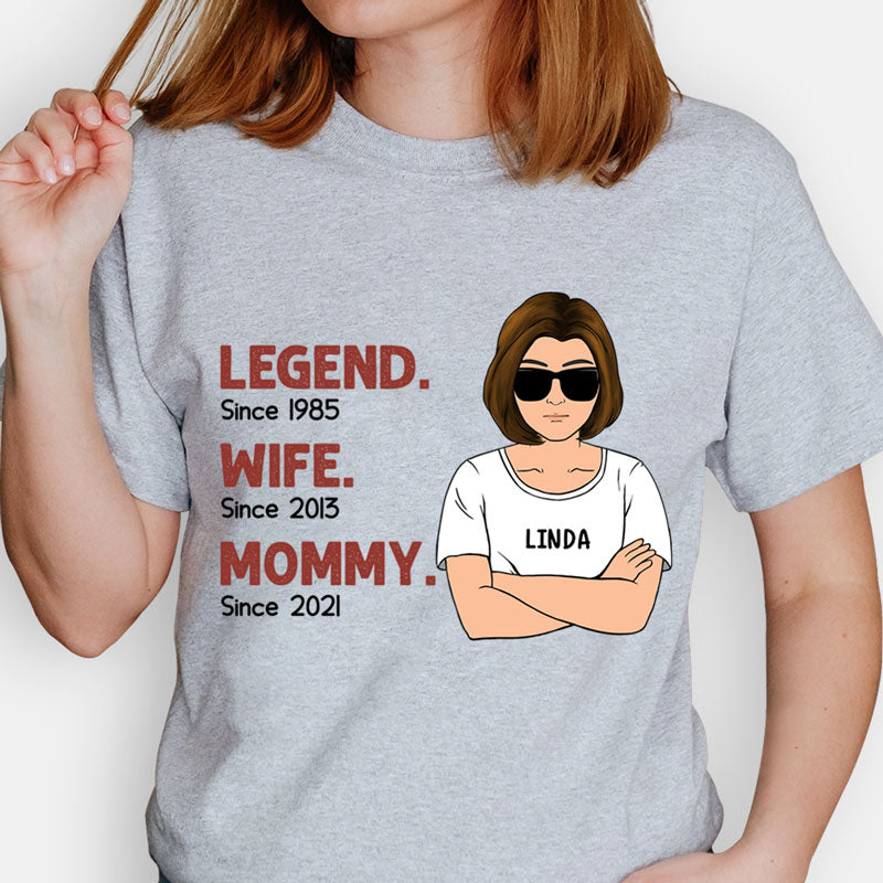 Legend Wife Mom Since Year Lady, Personalized Shirt, Personalized Gift for Mom