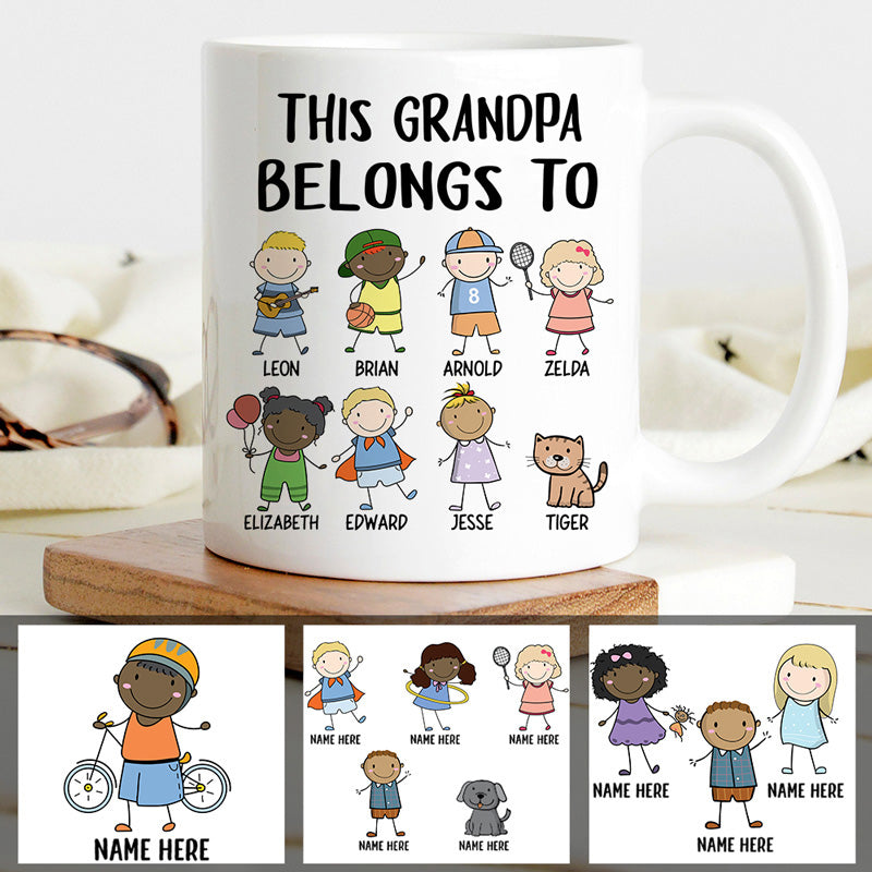 This Belongs to, Personalized Coffee Mug, Custom Family gift for Grandparents, Father's Day gift