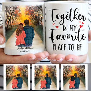 Together Is My Favorite Place To Be, Sunset, Anniversary gifts, Personalized Mugs, Valentine's Day gift