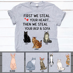 Steal Your Heart, Funny Personalized Shirt, Custom Gift for Cat Lovers, Custom Tee