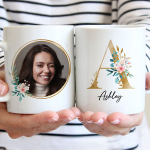 Initial Name Mug, Personalized Mug, Gift For Her, Custom Photo