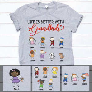 Life Is Better With Grandkids, Custom Tee, Personalized Shirt, Funny Family gift for Grandparents