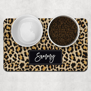 Funny Cat Pattern Pet Placemat, Personalized Pet Food Mat, Cat Lovers Gifts