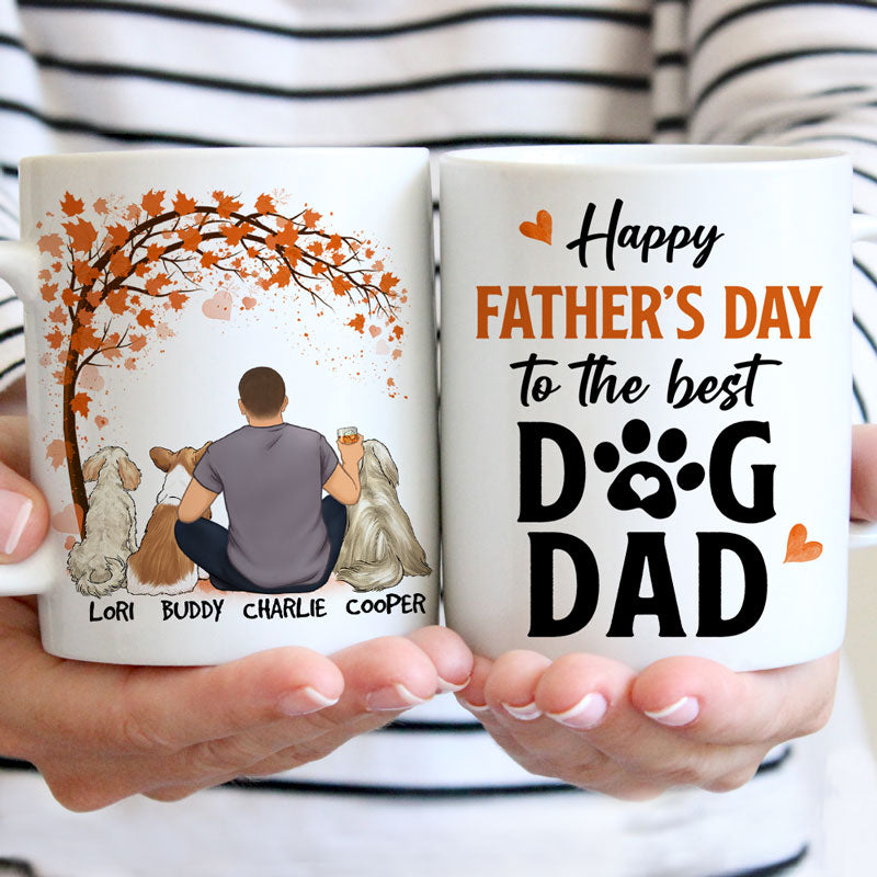 Father's Day Gift, Dog Dad Tree, Customized Mug, Personalized Gift for Dog Lovers