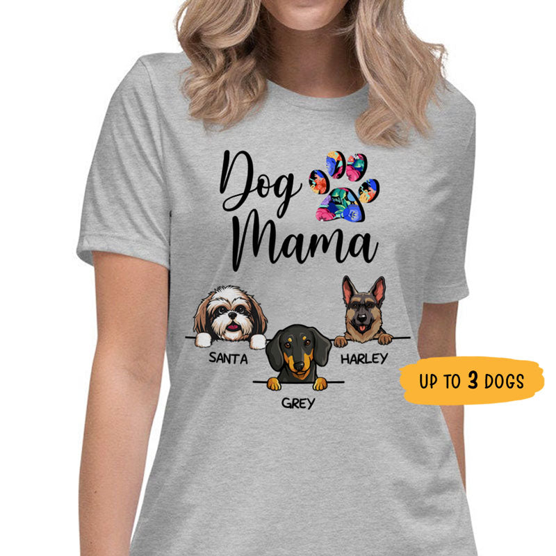 Dog Mama, Custom T Shirt, Personalized Gifts for Dog Lovers