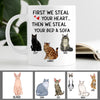 Steal Your Heart, Personalized Coffee Mug, Custom Gift for Cat Lovers