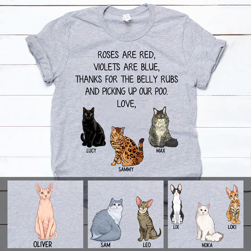 Roses Are Red, Personalized Shirt, Custom Gift for Cat Lovers, Custom Tee
