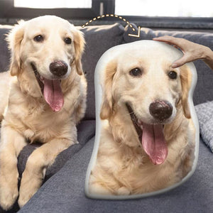 Custom Shaped Dog Photo Pillow, Personalized 3D Photo Face Pillow, Gift For Pet Lovers