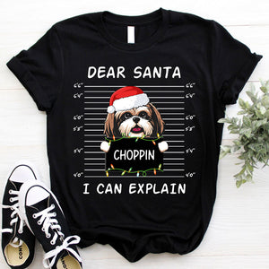 Dear Santa, I can explain, Custom T Shirt, Personalized Gifts for Dog Lovers
