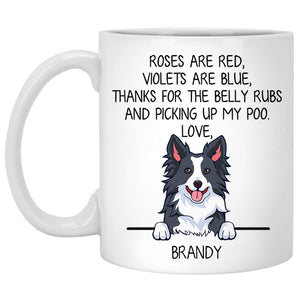 Roses are Red, Funny Border Collie Personalized Coffee Mug, Custom Gifts for Dog Lovers