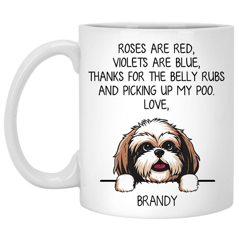 Roses are Red, Funny Shih Tzu Personalized Coffee Mug, Custom Gifts for Dog Lovers