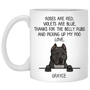 Roses are Red, Funny Pit Bull Personalized Coffee Mug, Custom Gifts for Dog Lovers
