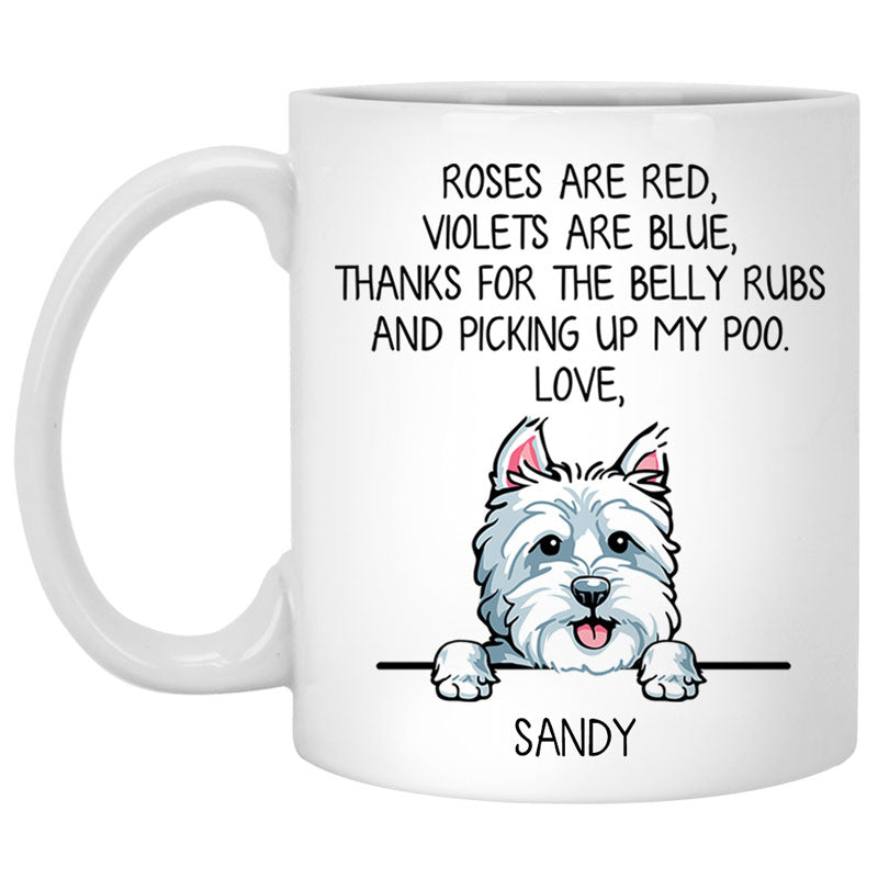 Roses are Red, Funny Westie Personalized Coffee Mug, Custom Gifts for Dog Lovers