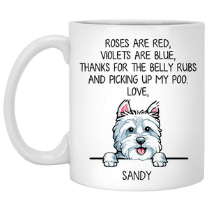 Roses are Red, Funny Westie Personalized Coffee Mug, Custom Gifts for Dog Lovers