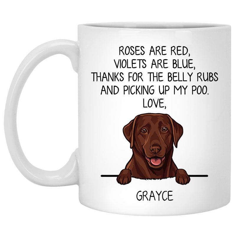 Roses are Red, Funny Labrador Retriever Personalized Coffee Mug, Custom Gifts for Dog Lovers