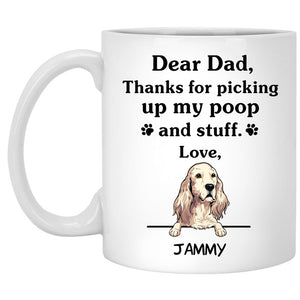 Thanks for picking up my poop and stuff, Funny English Setter Coffee Mug, Custom Gifts for Dog Lovers