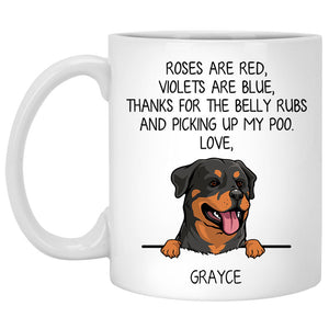 Roses are Red, Funny Rottweiler Personalized Coffee Mug, Custom Gifts for Dog Lovers