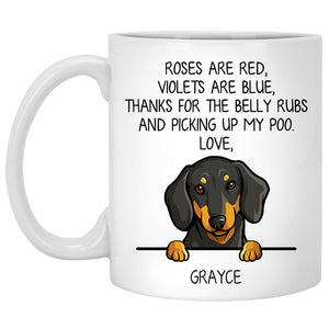 Roses are Red, Funny Dachshund Personalized Coffee Mug, Custom Gifts for Dog Lovers