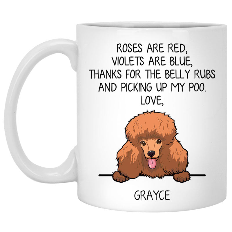 Roses are Red, Funny Poodle Personalized Coffee Mug, Custom Gifts for Dog Lovers