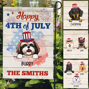 Happy 4th Of July Flags, Custom Flags, Personalized Dog Decorative Garden Flags
