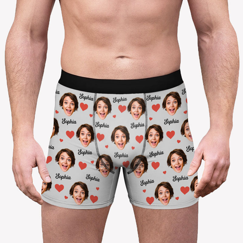 Face Boxers, Sweetheart face boxer shorts, Mens Photo Boxers