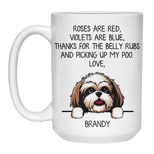 Roses are Red, Funny Shih Tzu Personalized Coffee Mug, Custom Gifts for Dog Lovers