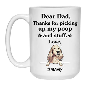 Thanks for picking up my poop and stuff, Funny English Setter Coffee Mug, Custom Gifts for Dog Lovers