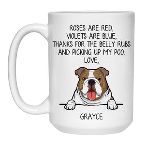 Roses are Red, Funny Bulldog Personalized Coffee Mug, Custom Gifts for Dog Lovers