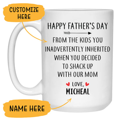 Happy Father's Day From The Kid You Inadvertently Inherited, Personalized Mug, Funny Father's Day gift