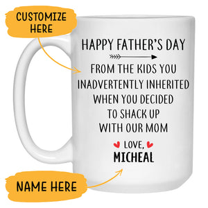 Happy Father's Day From The Kid You Inadvertently Inherited, Personalized Mug, Funny Father's Day gift