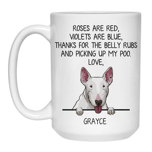 Roses are Red, Funny Bull Terrier Personalized Coffee Mug, Custom Gifts for Dog Lovers