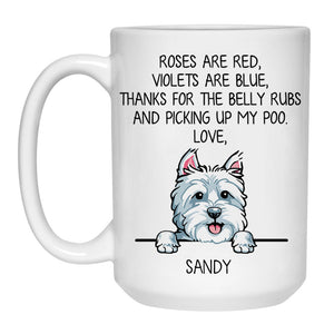 Roses are Red, Funny Westie Personalized Coffee Mug, Custom Gifts for Dog Lovers